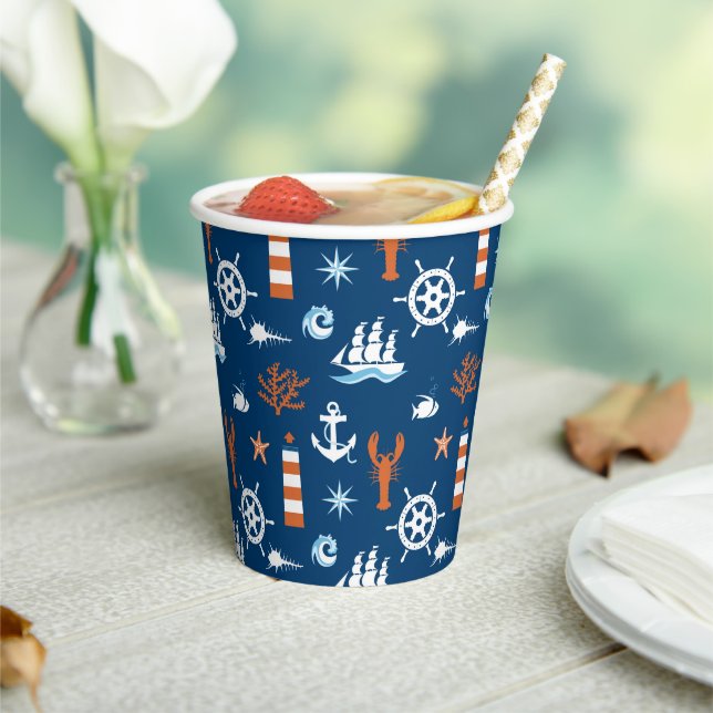 Sea Theme Pattern Paper Cups (Insitu)