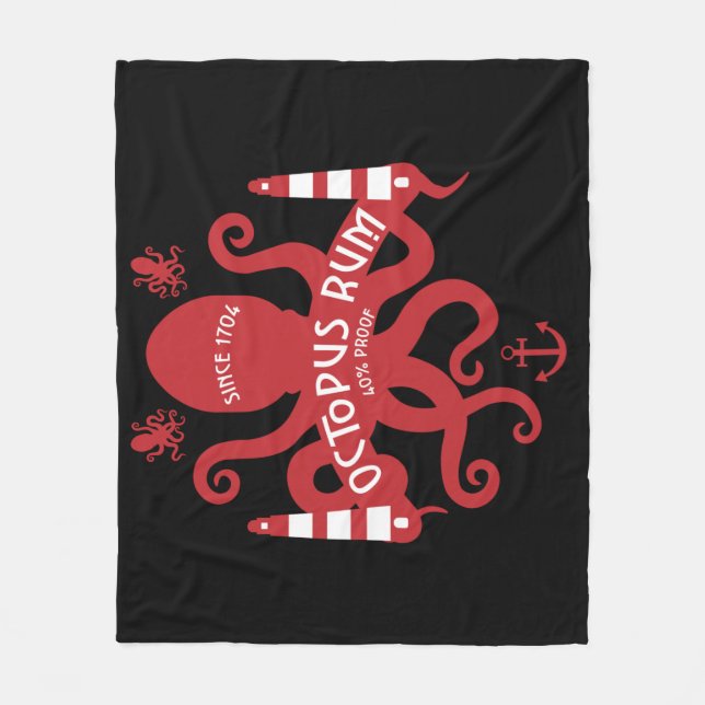 Sea Themed And Fantasy | Octopus| Nautical Mug Ser Fleece Blanket (Front)