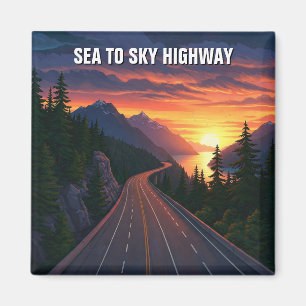 Sea to Sky Highway Vancouver Canada Sunset Travel Magnet