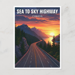 Sea to Sky Highway Vancouver Canada Sunset Travel Postcard
