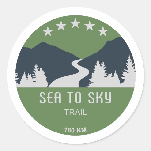 Sea To Sky Trail British Columbia Classic Round Sticker (Front)