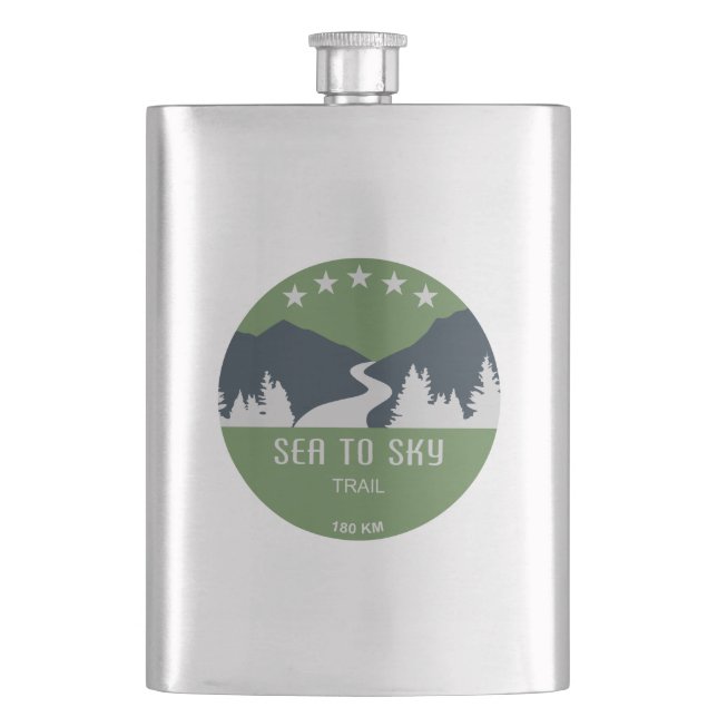 Sea To Sky Trail British Columbia Hip Flask (Front)