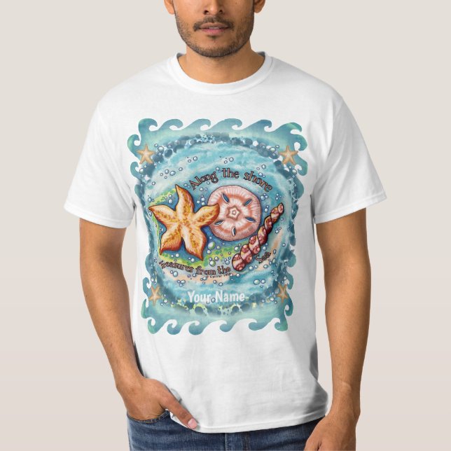 Sea Treasures seashells T-Shirt (Front)