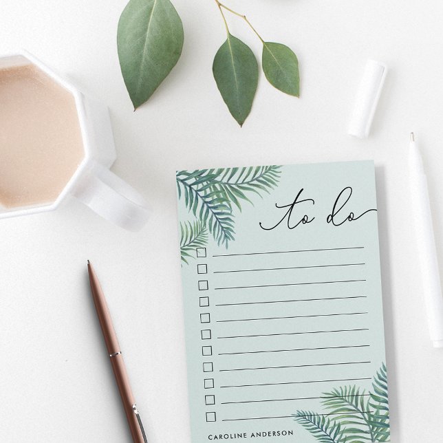 Sea | Tropical Foliage Personalised To-Do List Post-it Notes (Creator Uploaded)