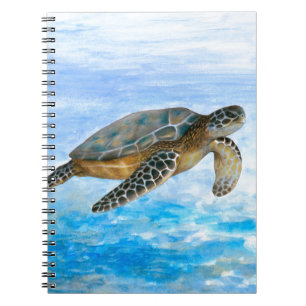 Sea Turtle 1 blue water Notebook