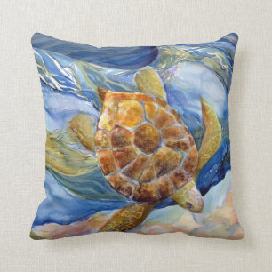 Sea Turtle 20 x 20" Cotton Throw Pillow