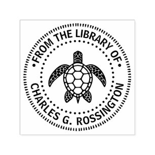 Sea Turtle #5N Library Book Name Self-inking Stamp