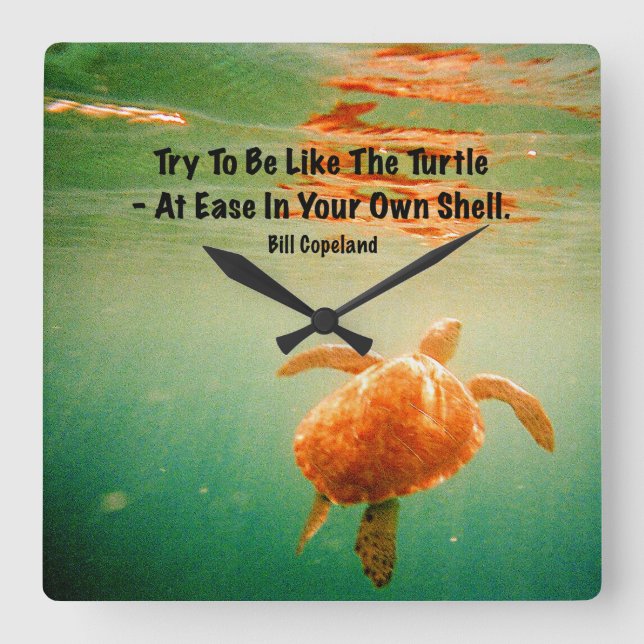 Sea Turtle Acrylic Wall Clock (Front)