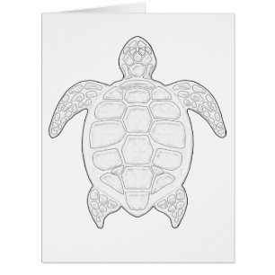 Sea Turtle Adult Colouring Big Card