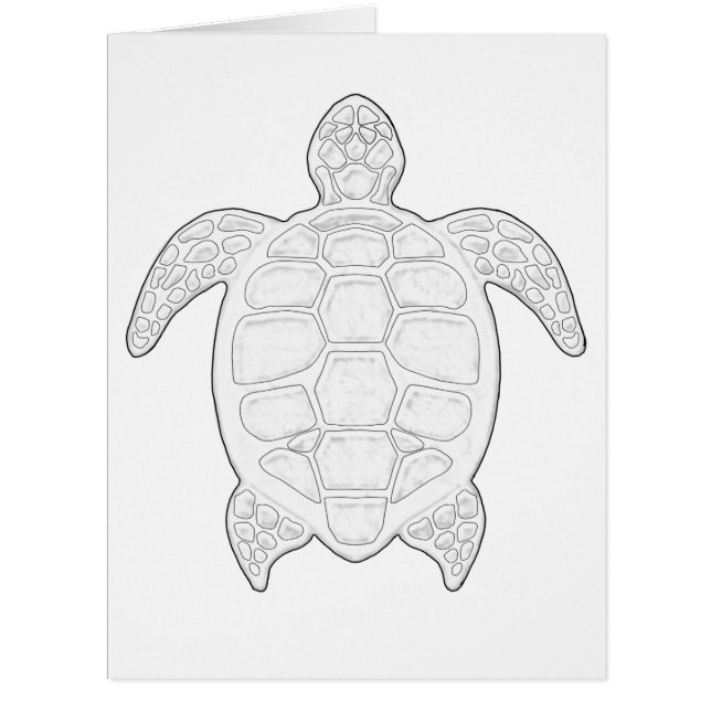 Sea Turtle Adult Colouring Big Card (Front)