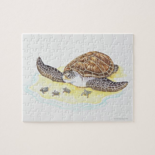 Sea Turtle and Babies Jigsaw Puzzle (Horizontal)