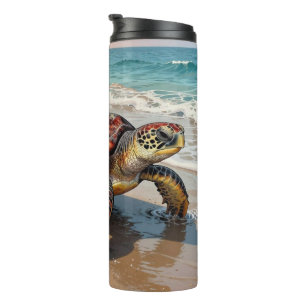 Sea Turtle and Baby Illustration  Thermal Tumbler