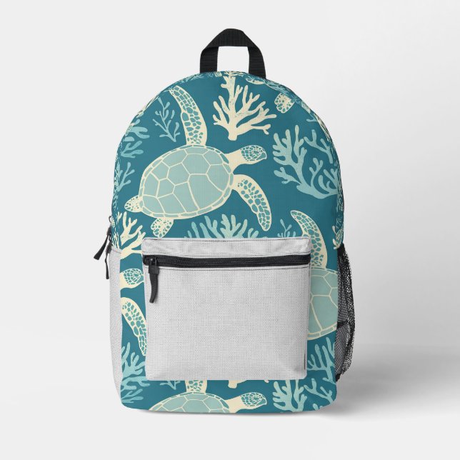 Sea Turtle and Coral Backpack (Front)