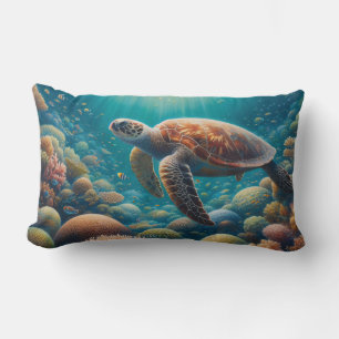 Sea Turtle and Coral Lumbar Cushion