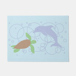 Sea Turtle and Dolphin Doormat