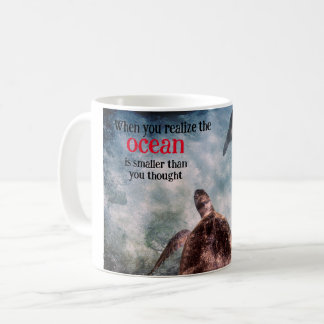 Sea turtle and sea lion underwater coffee mug