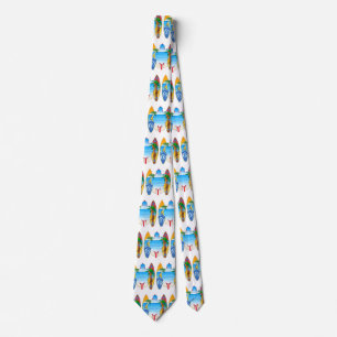 Sea Turtle and Surfboards Tie