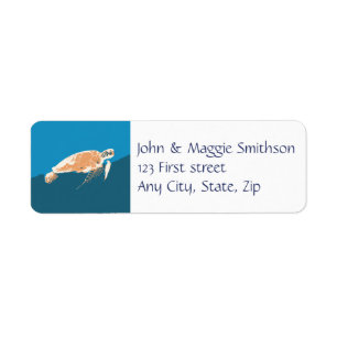 Sea Turtle Animal Custom Label Return Address Label