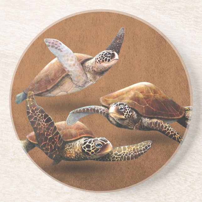 Sea Turtle Animals Extinction Save The Turtles Coaster (Front)