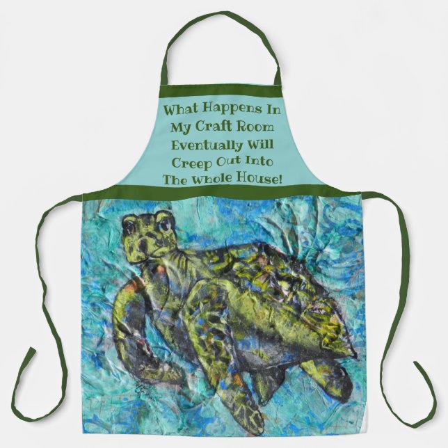 Sea Turtle Art and Crafter's Apron (Front)