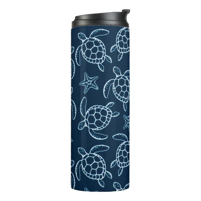 Sea Turtle Art Design Tumbler (Rotated Left)