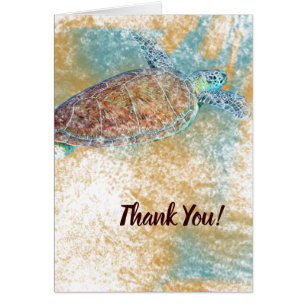 Sea Turtle Art Thank You Card