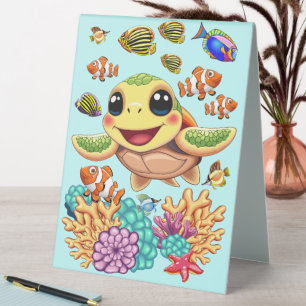 Sea Turtle Baby Happy and Cute Character