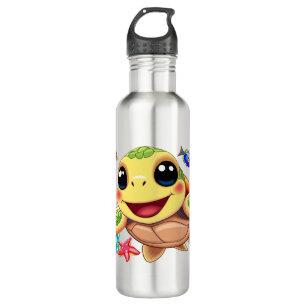 Sea Turtle Baby Happy and Cute Character 710 Ml Water Bottle