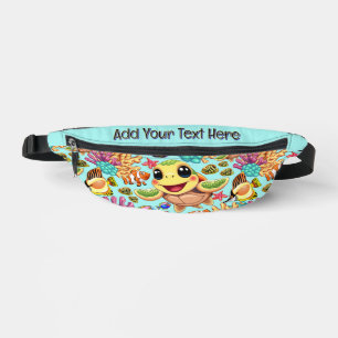 Sea Turtle Baby Happy and Cute Character Bum Bags