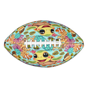 Sea Turtle Baby Happy and Cute Character Football