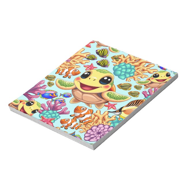 Sea Turtle Baby Happy and Cute Character Notepad