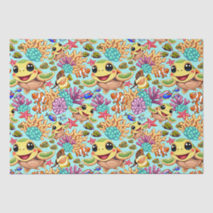 Sea Turtle Baby Happy and Cute Character Tissue Paper