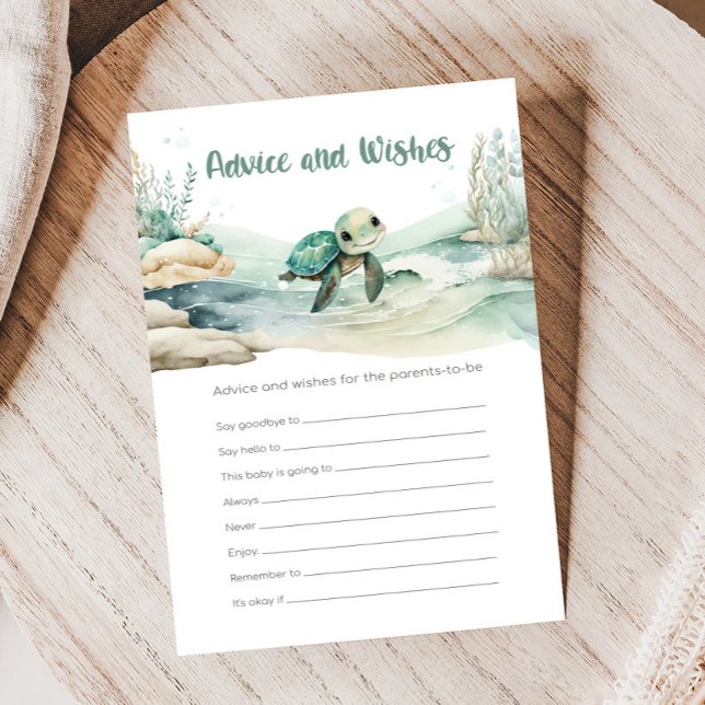 Sea Turtle Baby Shower Advice and Wishes Game (Sea Turtle Baby Shower Game)