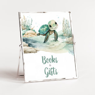 Sea Turtle Baby Shower Books and Gifts Poster