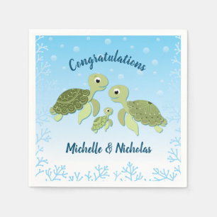 Sea Turtle Baby Shower Co-Ed Gender Neutral Napkin