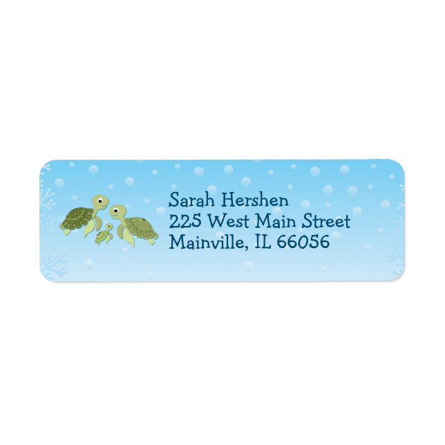 Sea Turtle Baby Shower Co-Ed Gender Neutral Return Address Label (Front)