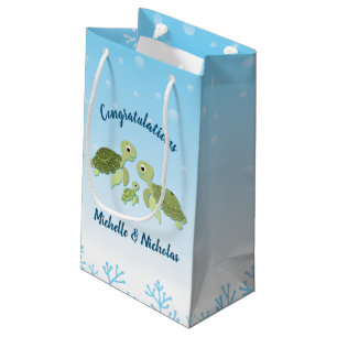 Sea Turtle Baby Shower Co-Ed Gender Neutral Small Gift Bag