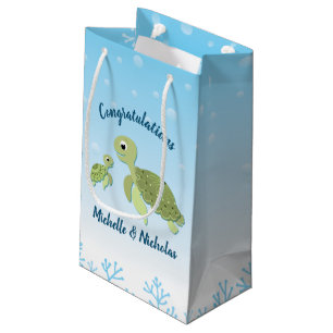 Sea Turtle Baby Shower Co-Ed Gender Neutral Small Gift Bag