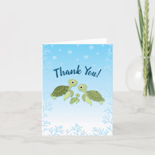 Sea Turtle Baby Shower Co-Ed Gender Neutral Thank You Card