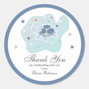 Sea Turtle Baby Shower   Cute Ocean Classic Round Sticker