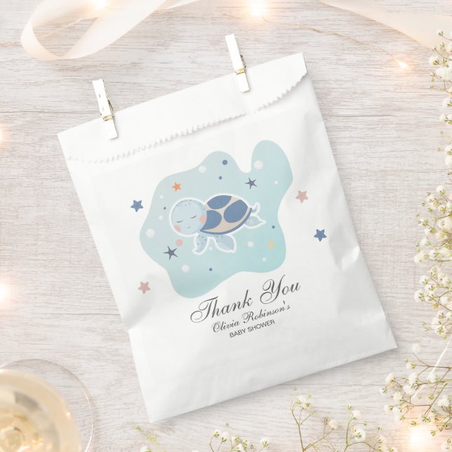 Sea Turtle Baby Shower | Cute Ocean Favour Bag (Clipped)