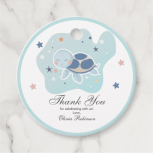 Sea Turtle Baby Shower Cute Ocean Favour Tags