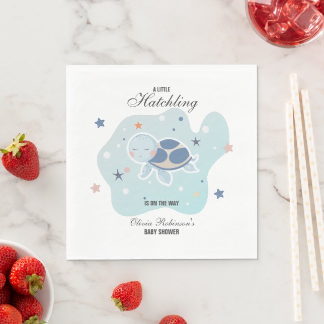 Sea Turtle Baby Shower | Cute Ocean Napkin (Insitu)