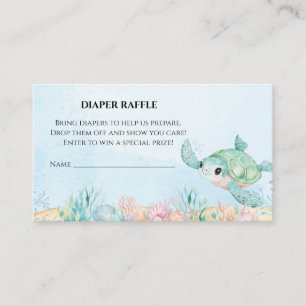 Sea Turtle Baby Shower Diaper Raffle Insert
