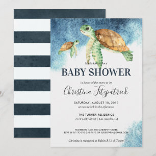 Sea Turtle   Baby Shower Invitation
