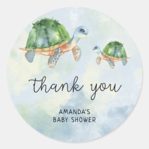 Sea Turtle - baby shower thank you Classic Round Sticker