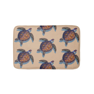 Sea turtle bath mat
