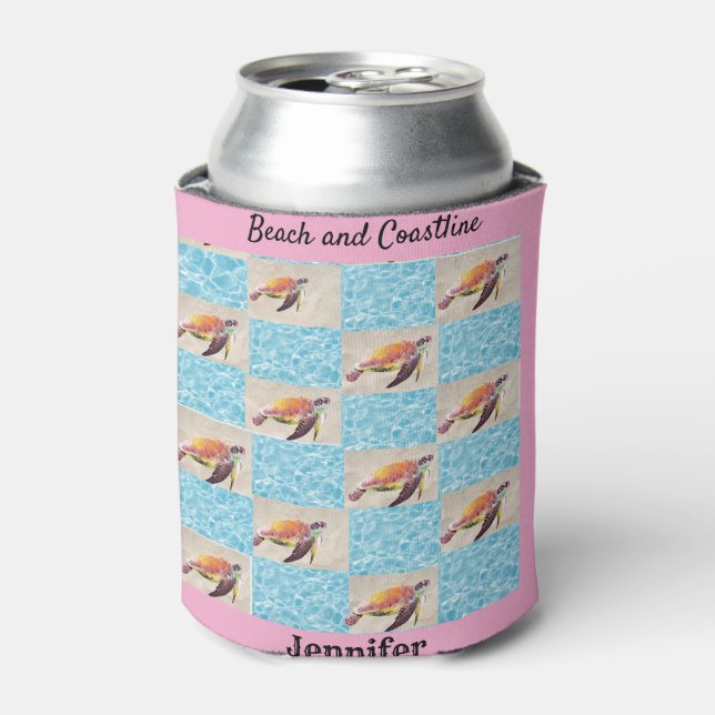 Sea Turtle Beach Can Cooler (Can Front)