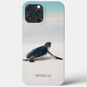 Sea Turtle Beach Ocean Nature Personalised Name iPhone 13 Pro Max Case