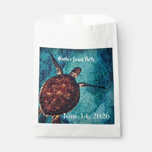 Sea Turtle Beach Party Favour Bag (Front)